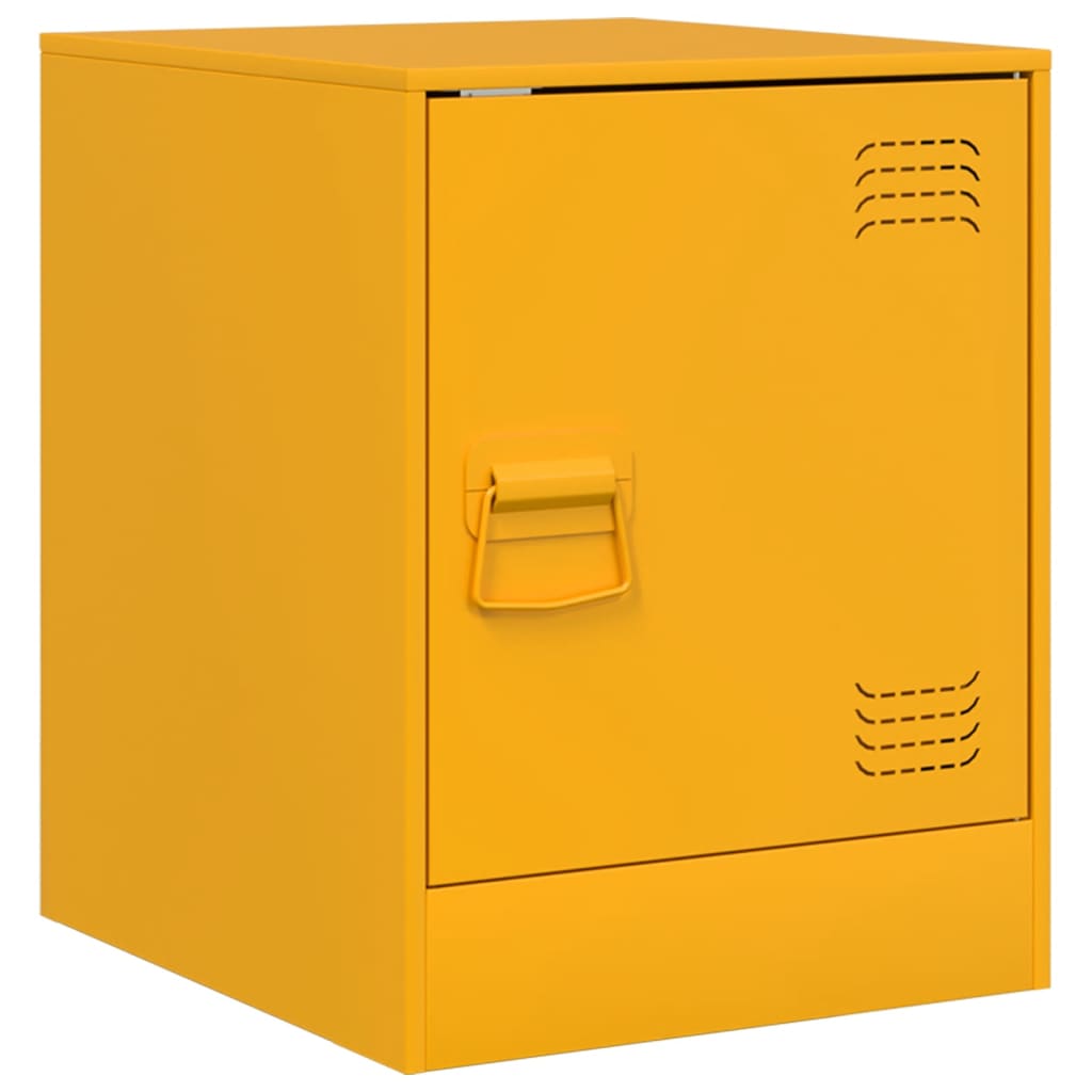 Tables de chevet 2 pcs jaune moutarde 34,5x39x44 cm acier - XIOS