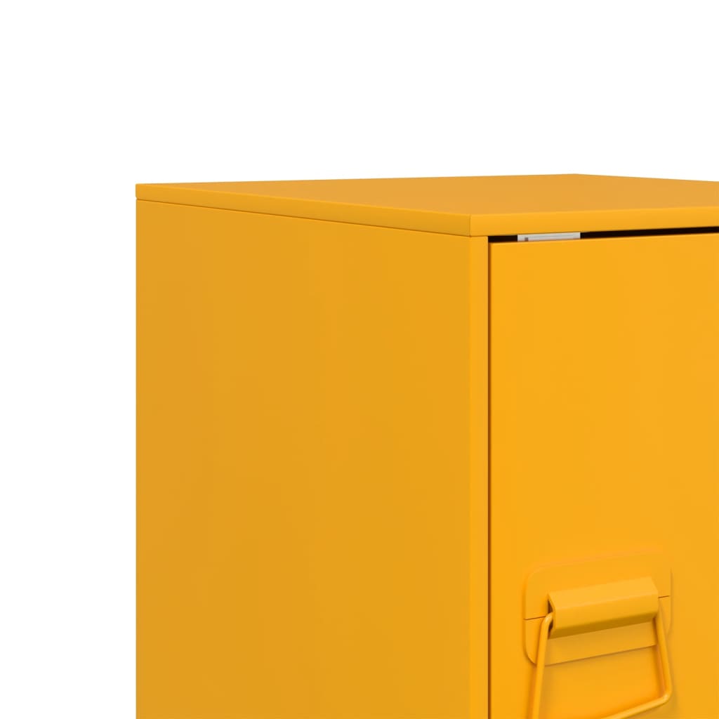 Tables de chevet 2 pcs jaune moutarde 34,5x39x44 cm acier - XIOS