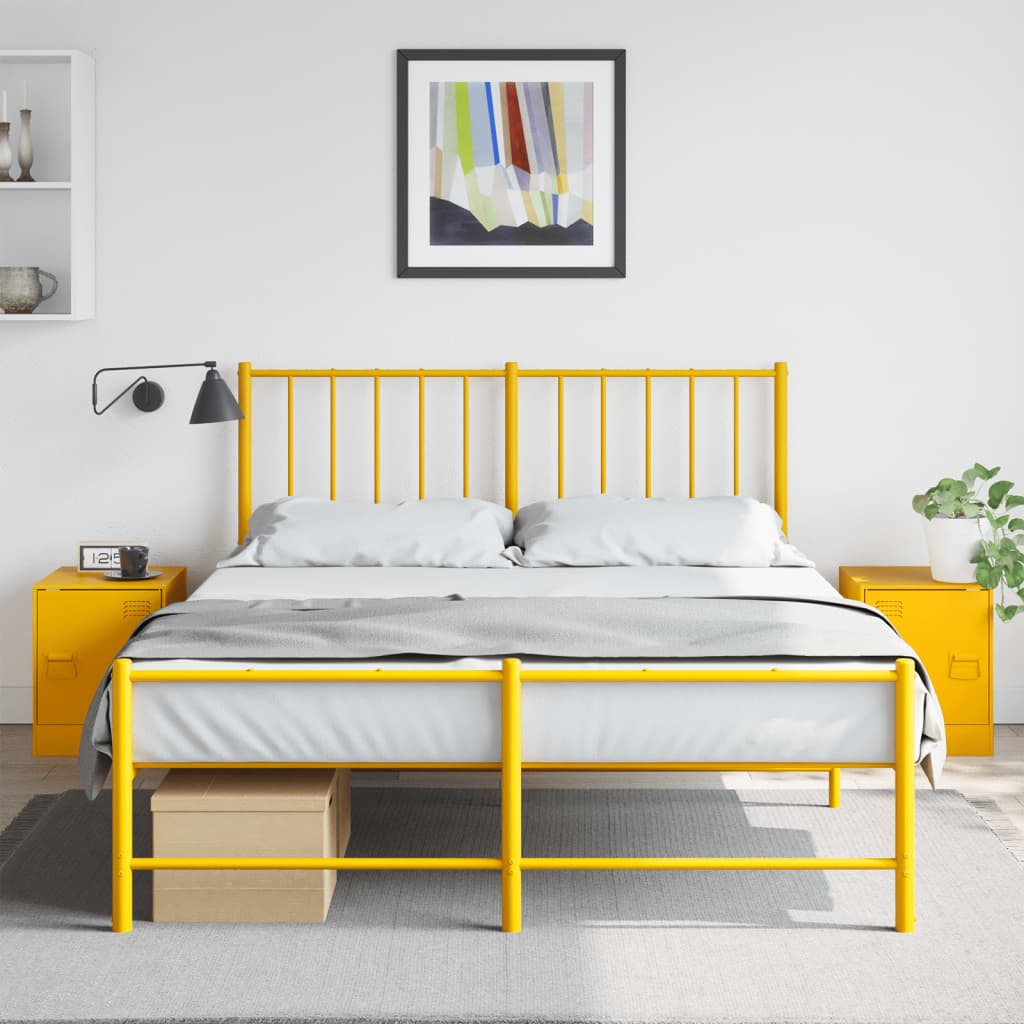 Tables de chevet 2 pcs jaune moutarde 34,5x39x44 cm acier - XIOS