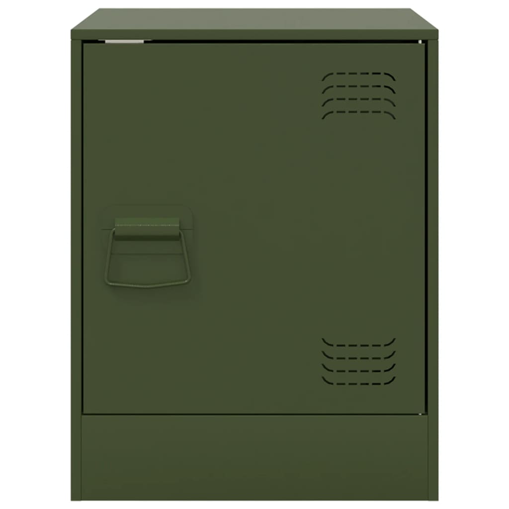 Tables de chevet 2 pcs vert olive 34,5x39x44 cm acier - XIOS