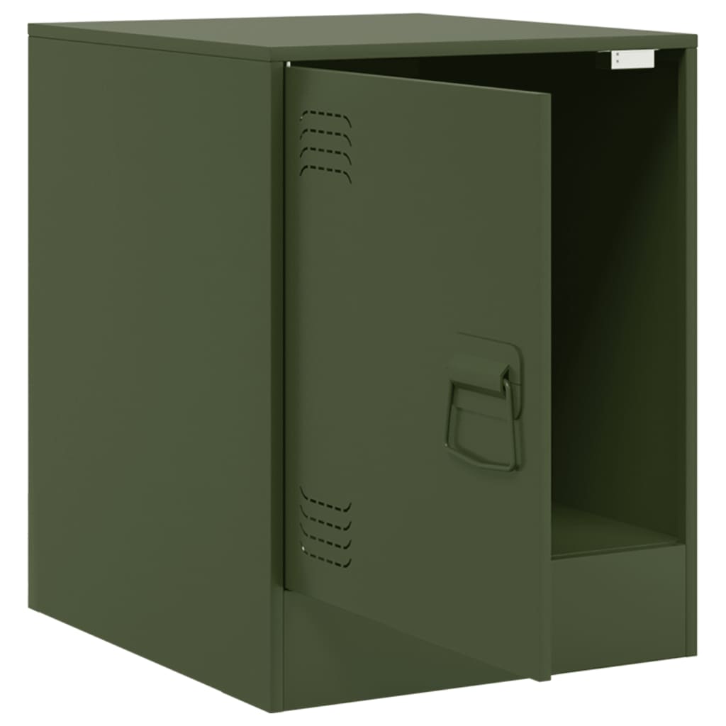 Tables de chevet 2 pcs vert olive 34,5x39x44 cm acier - XIOS