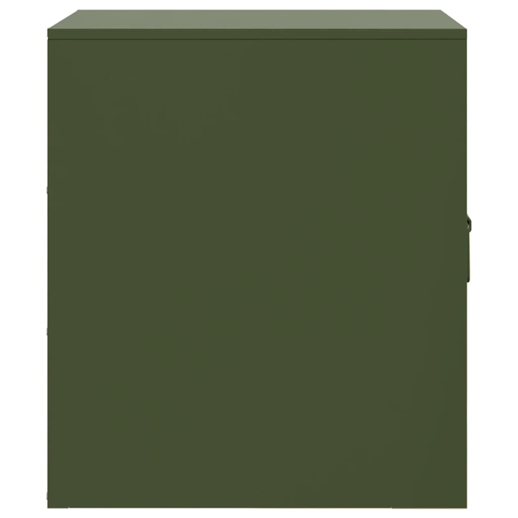 Tables de chevet 2 pcs vert olive 34,5x39x44 cm acier - XIOS