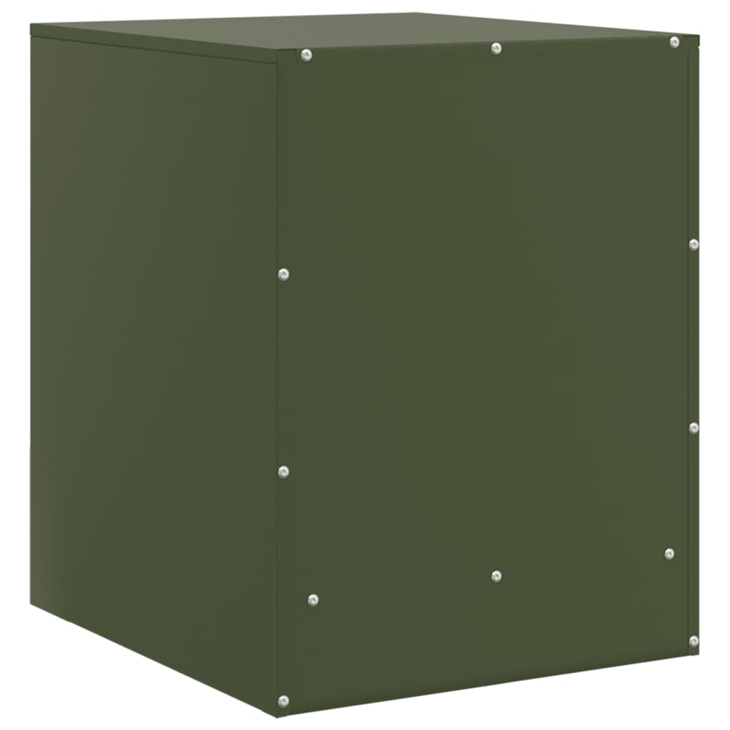 Tables de chevet 2 pcs vert olive 34,5x39x44 cm acier - XIOS