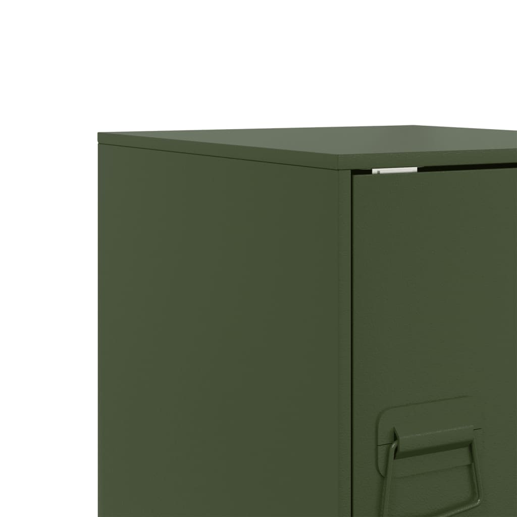 Tables de chevet 2 pcs vert olive 34,5x39x44 cm acier - XIOS