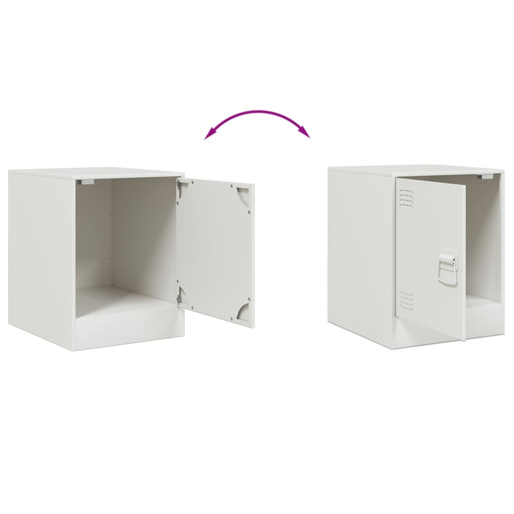 Tables de chevet 2 pcs blanc 34,5x39x44 cm acier - XIOS