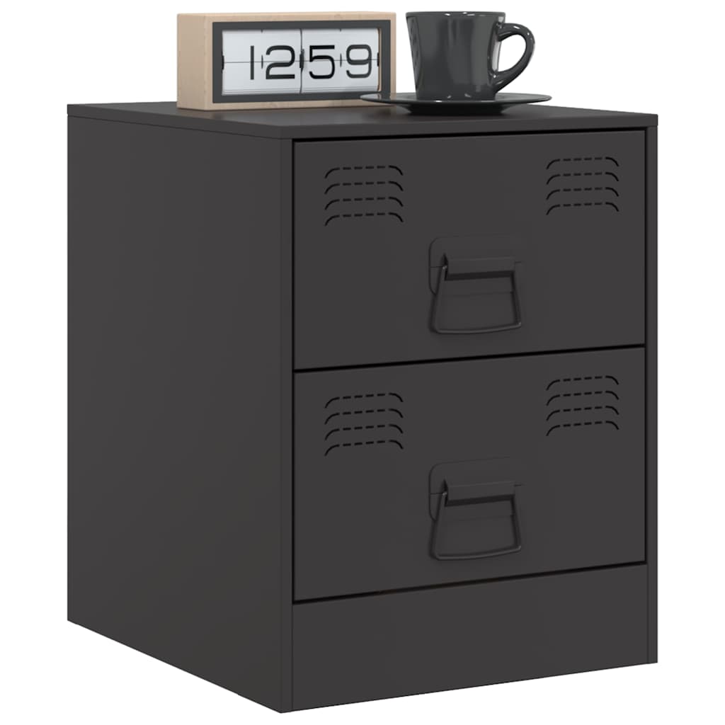 Tables de chevet 2 pcs noir 34,5x39x44 cm acier - XIOS