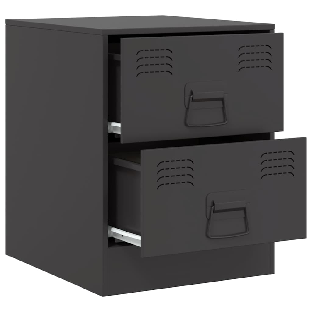Tables de chevet 2 pcs noir 34,5x39x44 cm acier - XIOS