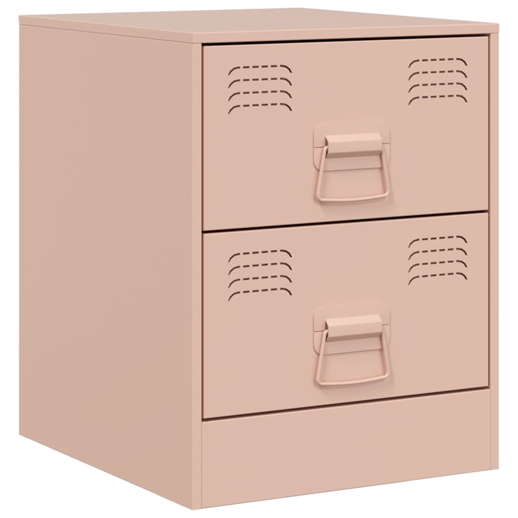 Tables de chevet 2 pcs rose 34,5x39x44 cm acier - XIOS
