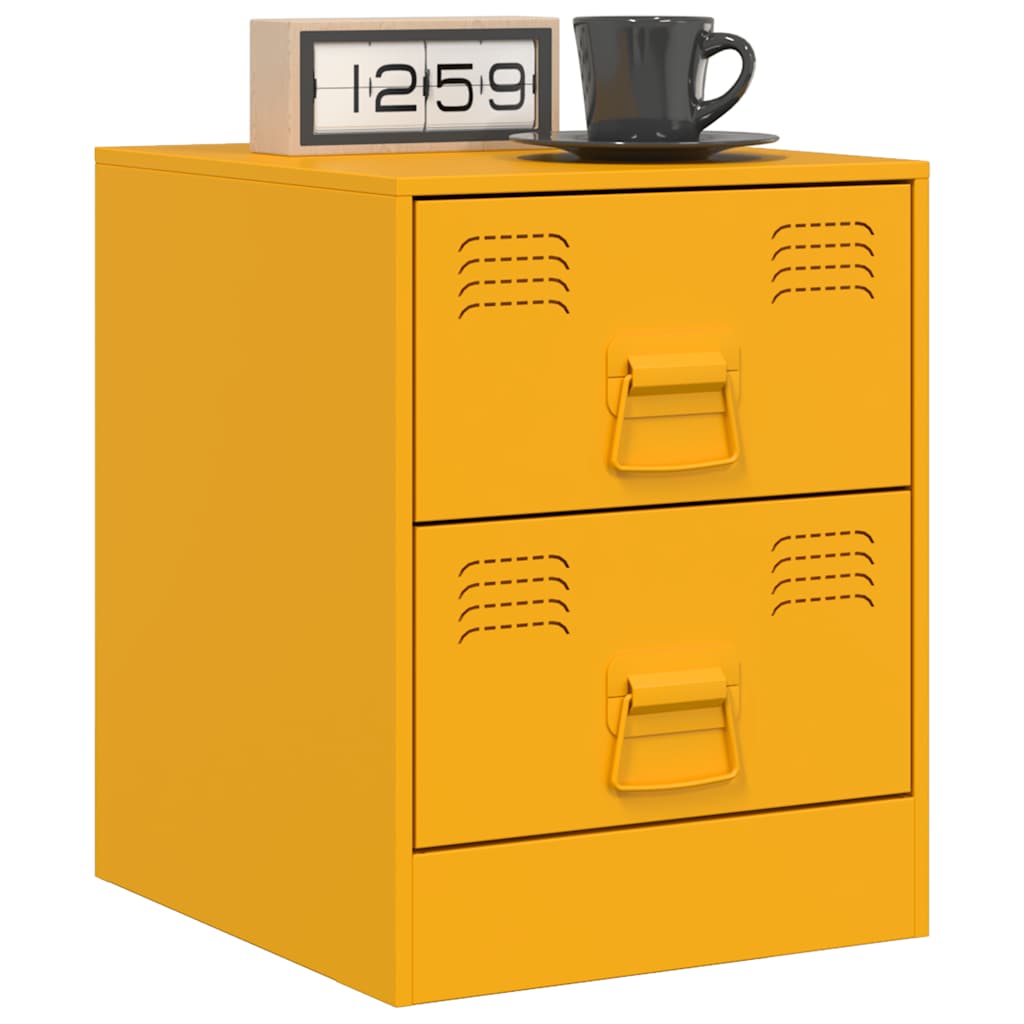 Tables de chevet 2 pcs jaune 34,5x39x44 cm acier - XIOS