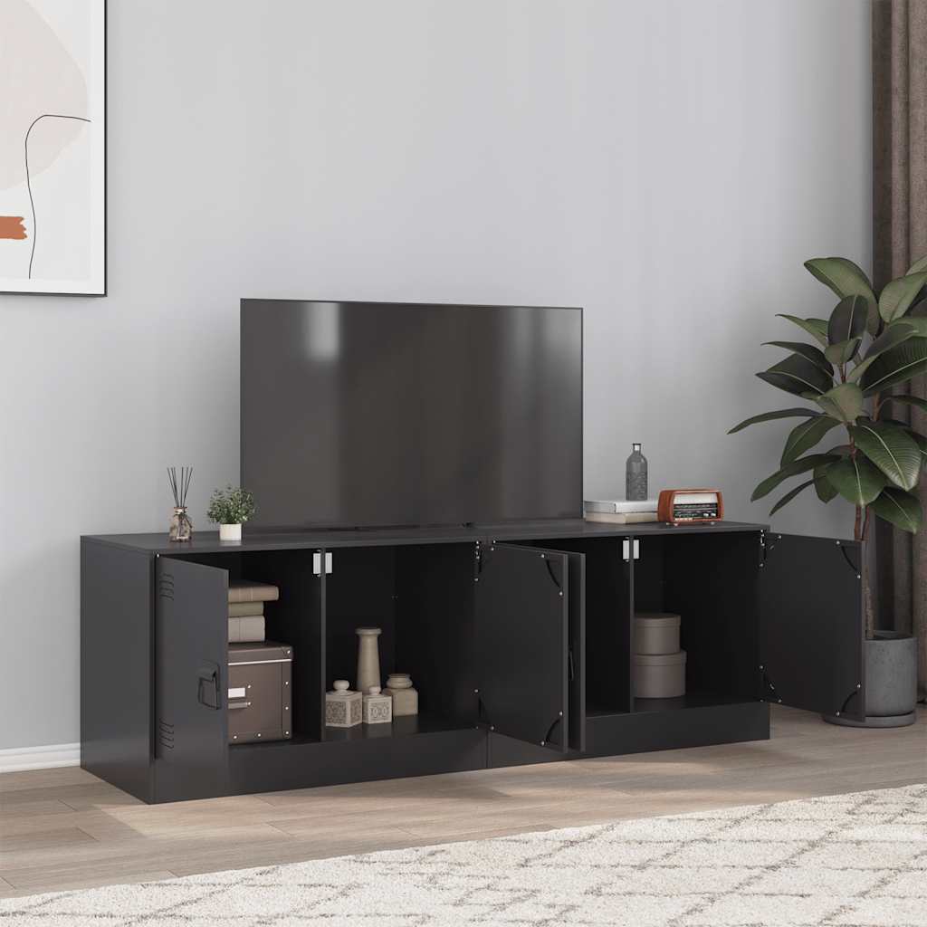 Meubles TV 2 pcs noir 67x39x44 cm acier - XIOS