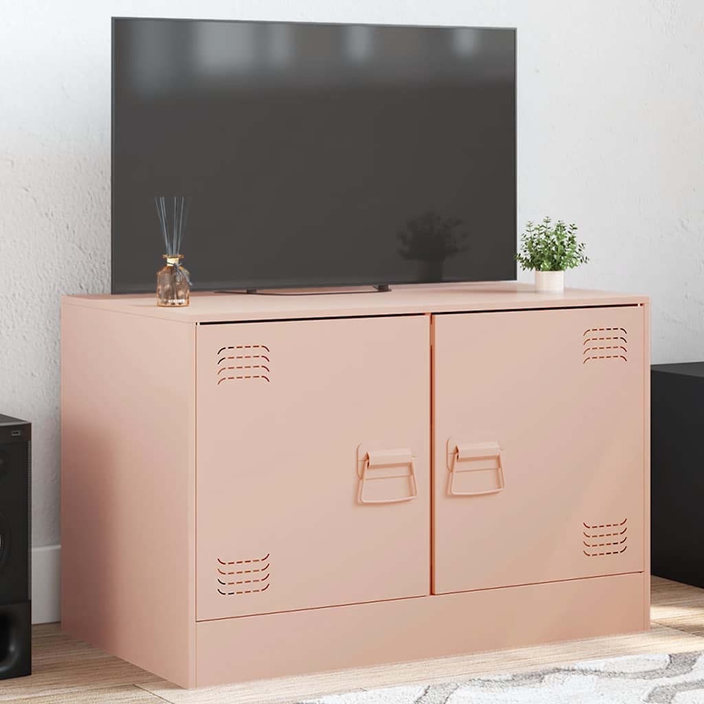 Meuble TV rose 67x39x44 cm acier - XIOS