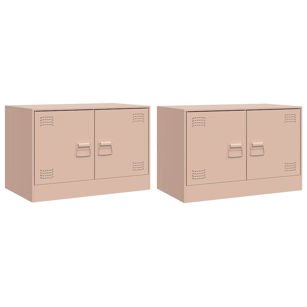Meubles TV 2 pcs rose 67x39x44 cm acier - XIOS