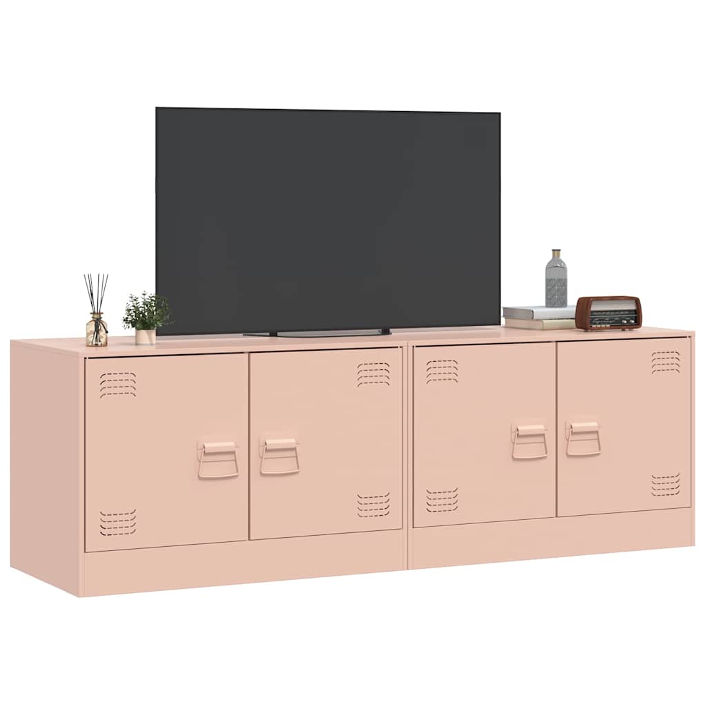 Meubles TV 2 pcs rose 67x39x44 cm acier - XIOS