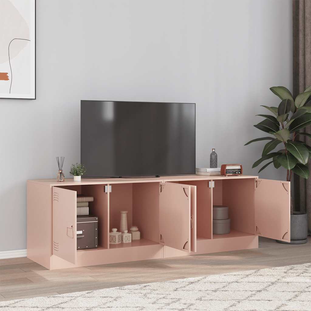 Meubles TV 2 pcs rose 67x39x44 cm acier - XIOS