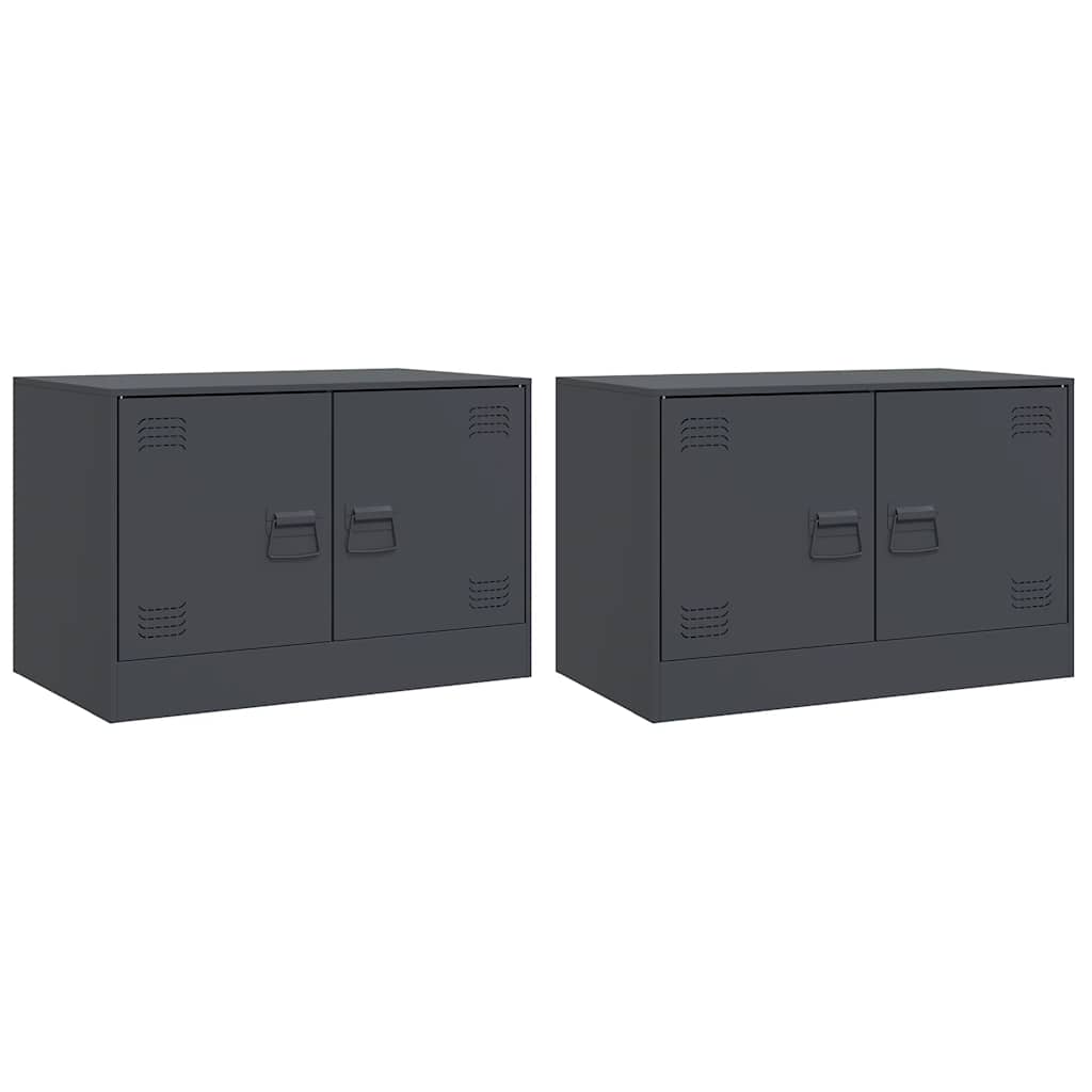 Meubles TV 2 pcs anthracite 67x39x44 cm acier - XIOS