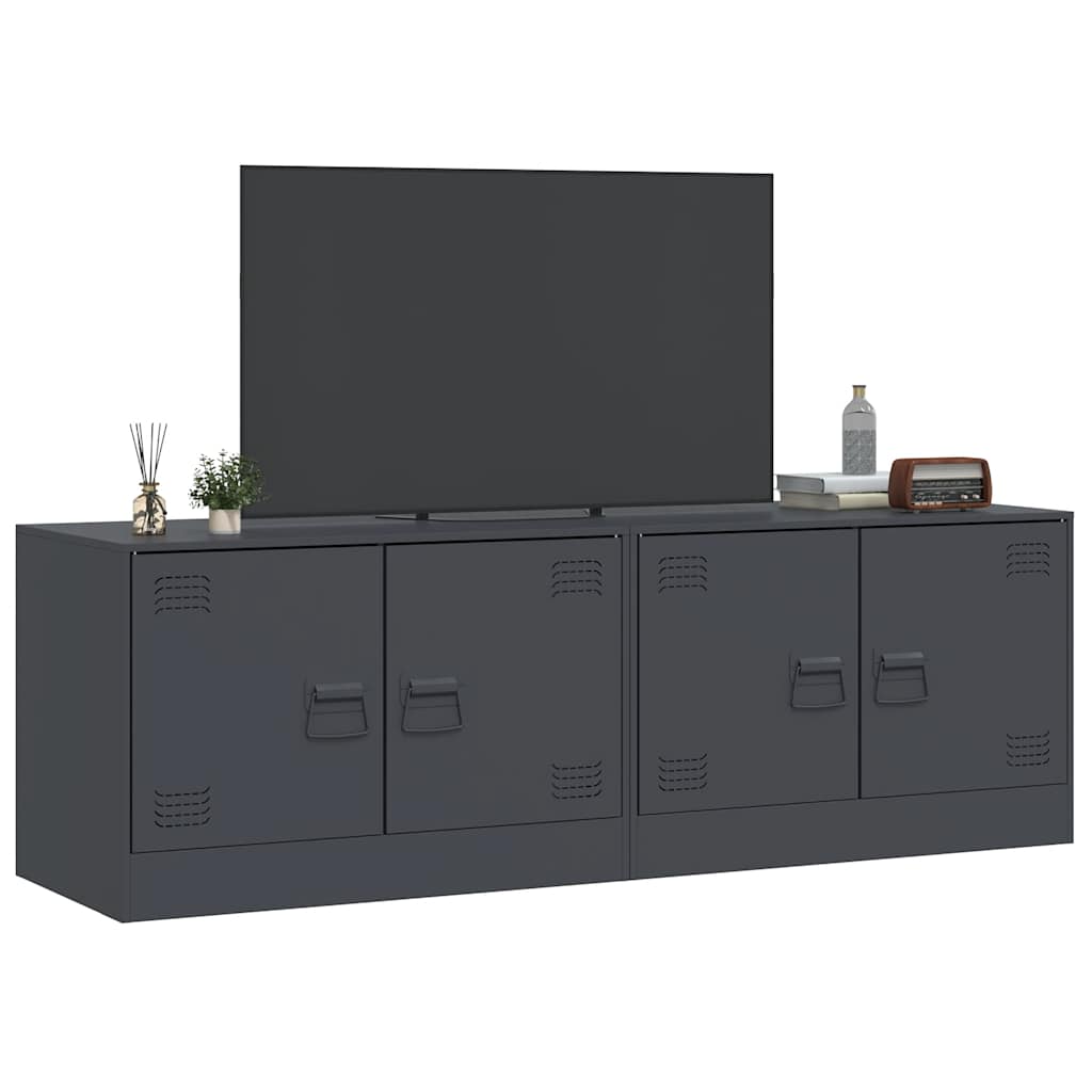 Meubles TV 2 pcs anthracite 67x39x44 cm acier - XIOS
