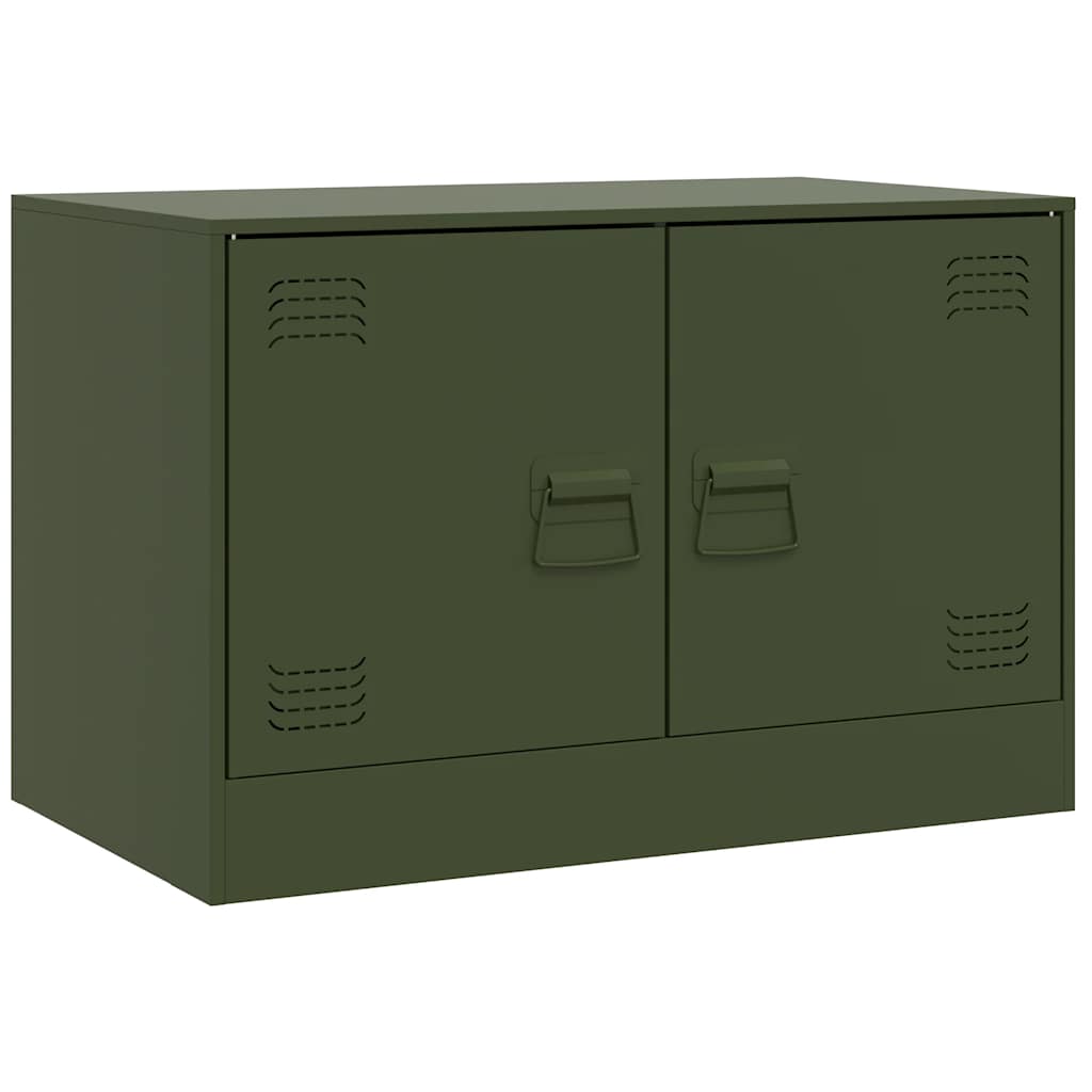 Meuble TV vert olive 67x39x44 cm acier - XIOS