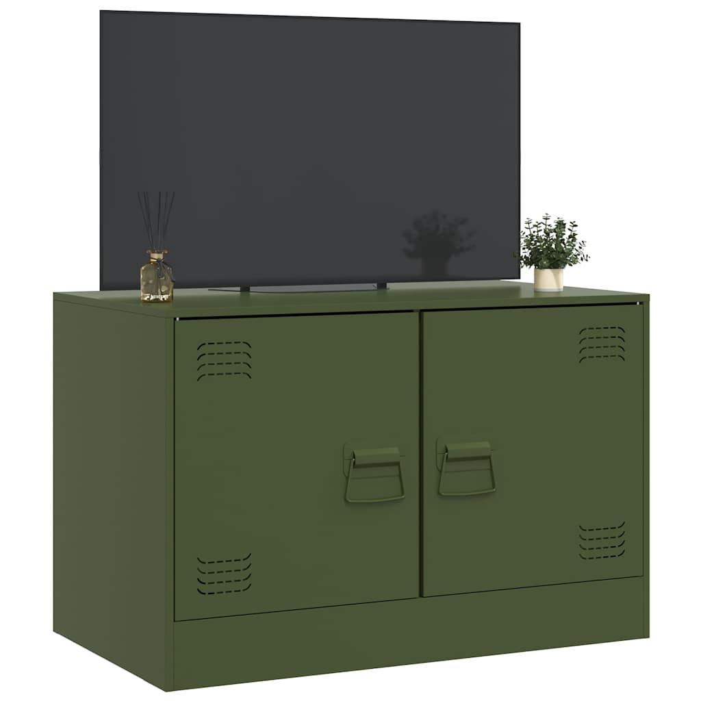 Meuble TV vert olive 67x39x44 cm acier - XIOS