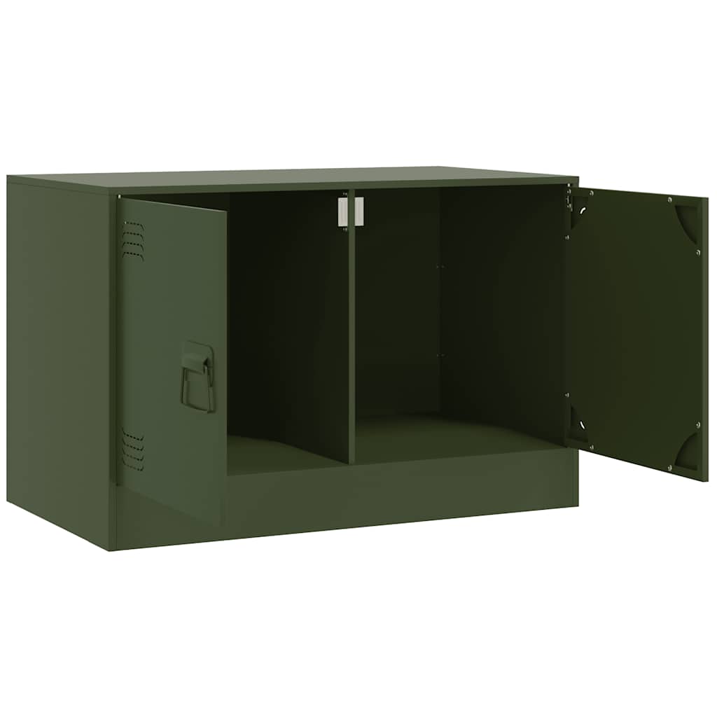 Meuble TV vert olive 67x39x44 cm acier - XIOS