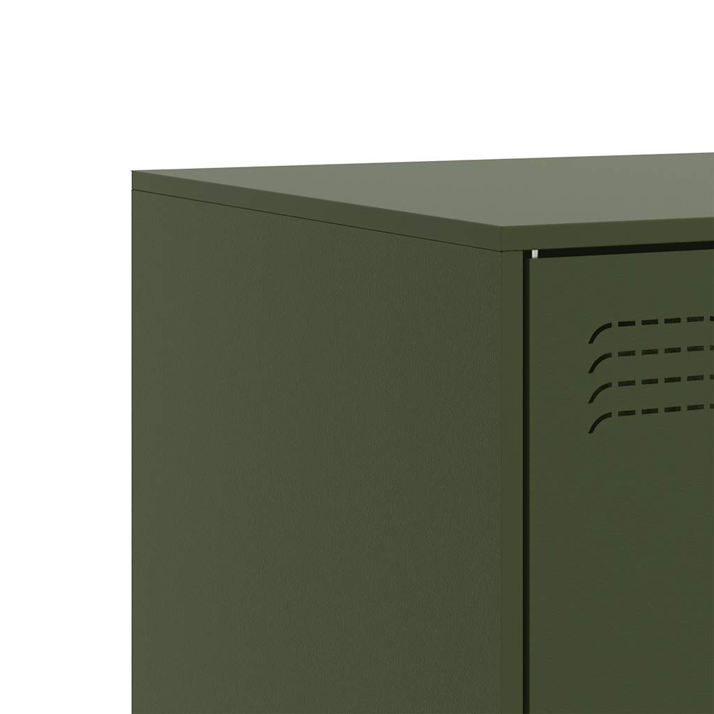Meuble TV vert olive 67x39x44 cm acier - XIOS