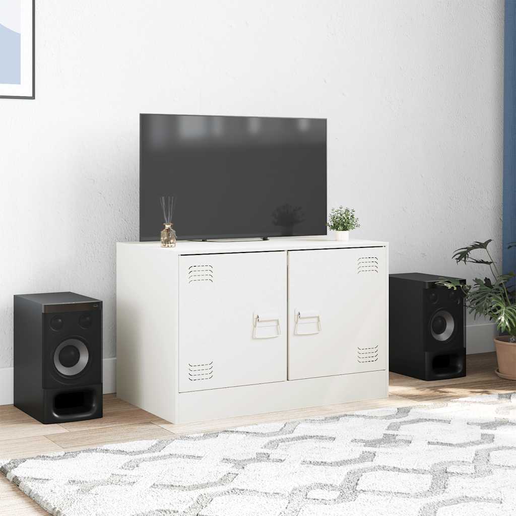 Meuble TV blanc 67x39x44 cm acier - XIOS