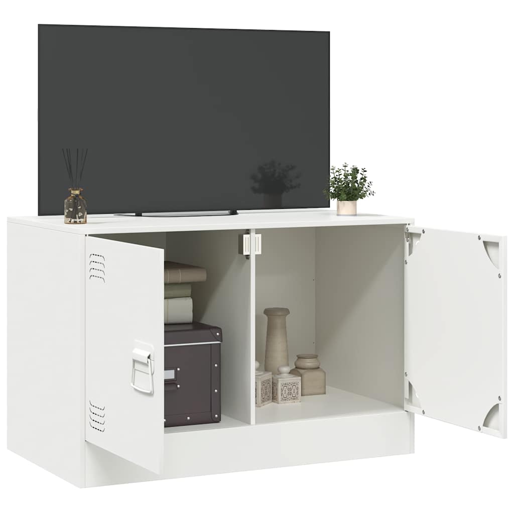 Meuble TV blanc 67x39x44 cm acier - XIOS