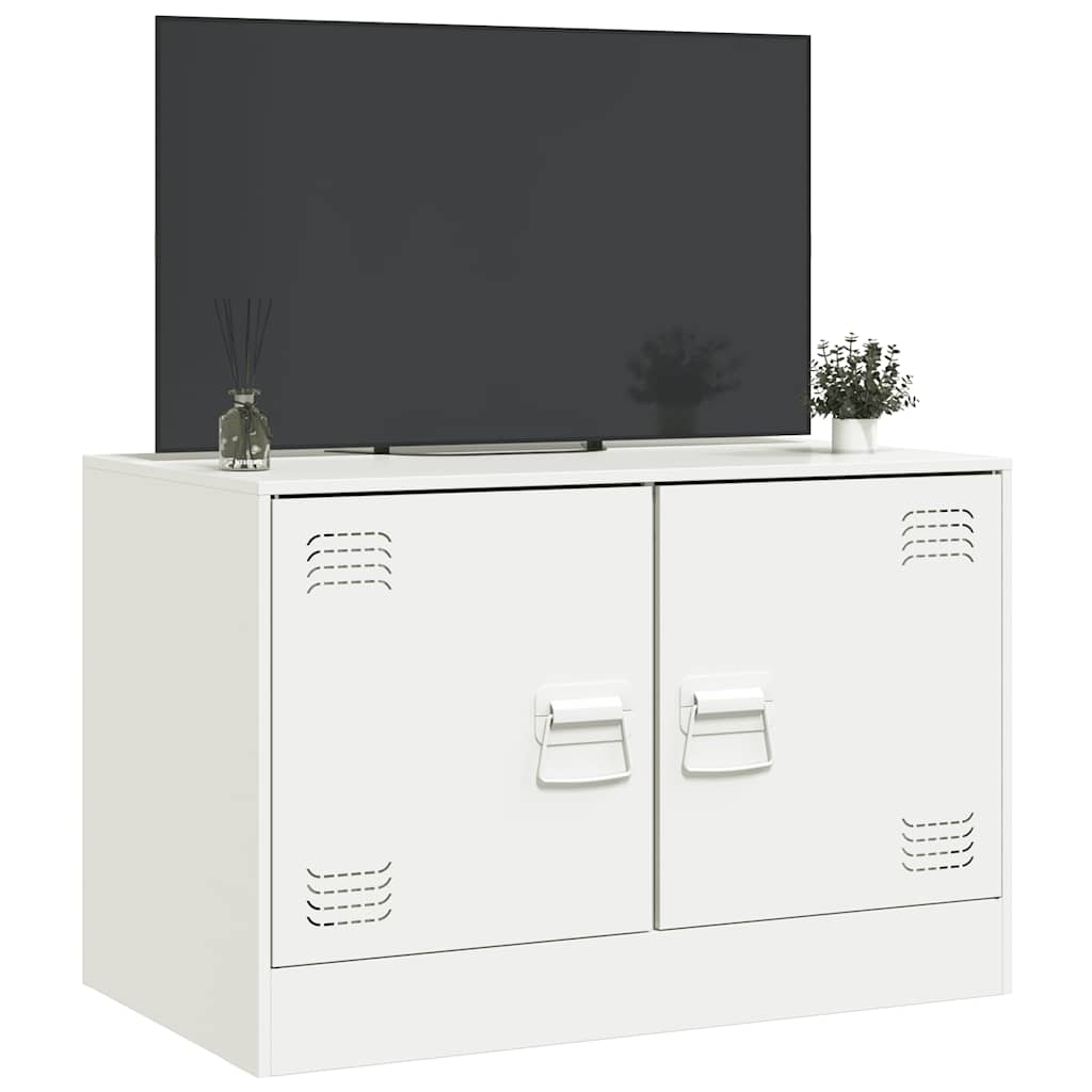 Meuble TV blanc 67x39x44 cm acier - XIOS