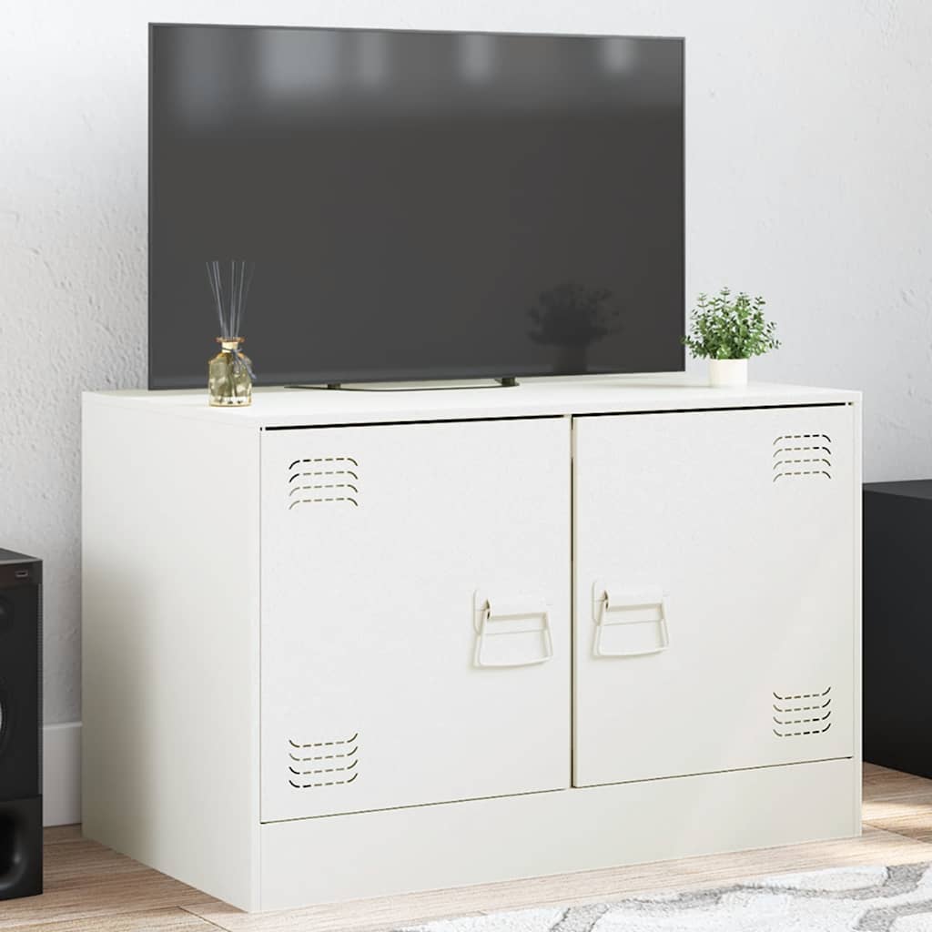 Meuble TV blanc 67x39x44 cm acier - XIOS