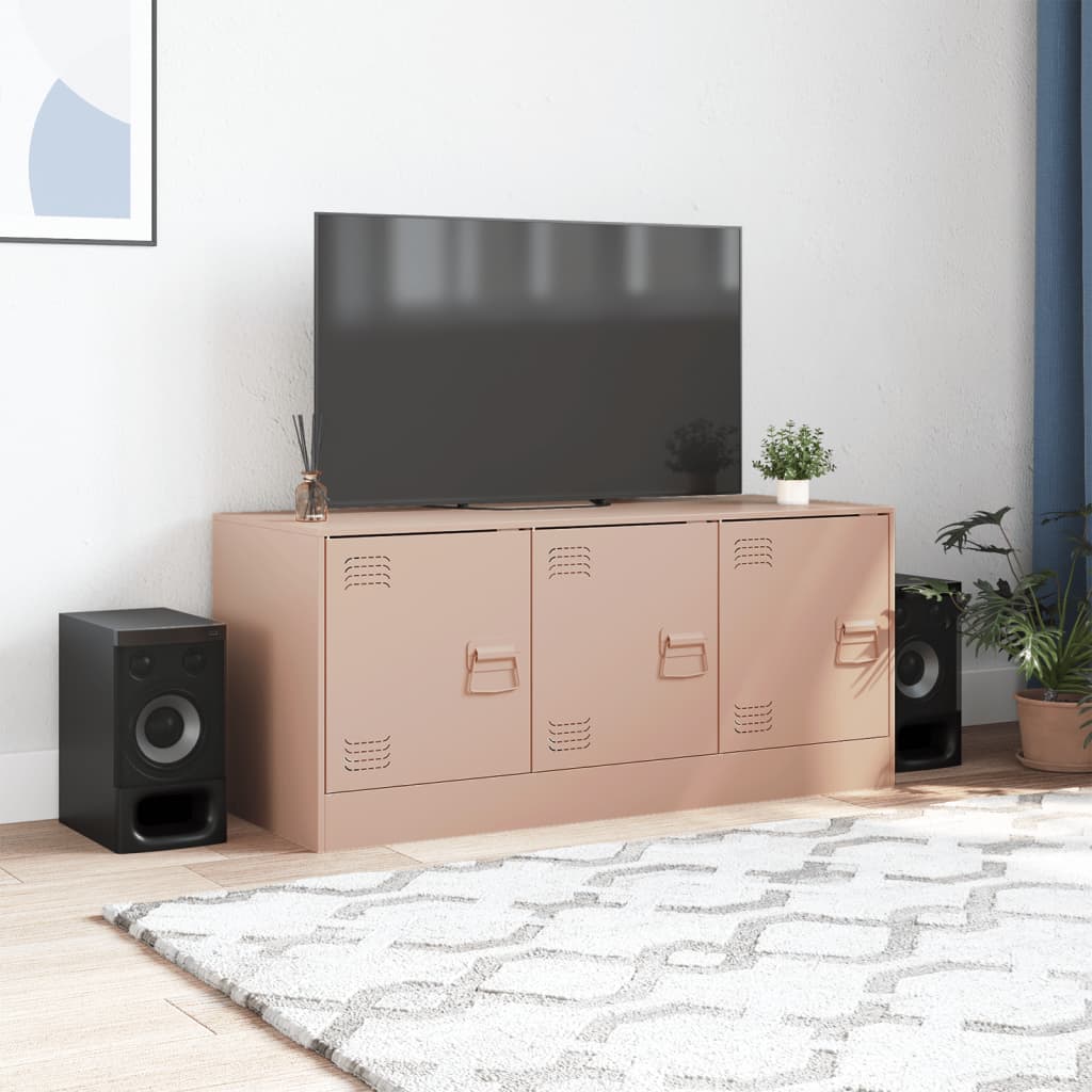 Meuble TV rose 99x39x44 cm acier - XIOS