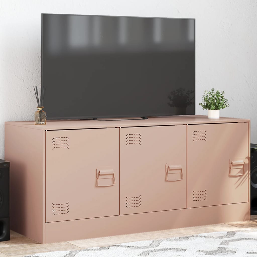 Meuble TV rose 99x39x44 cm acier - XIOS
