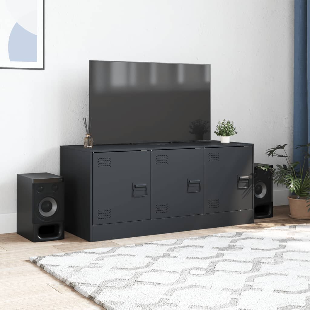 Meuble TV anthracite 99x39x44 cm acier - XIOS
