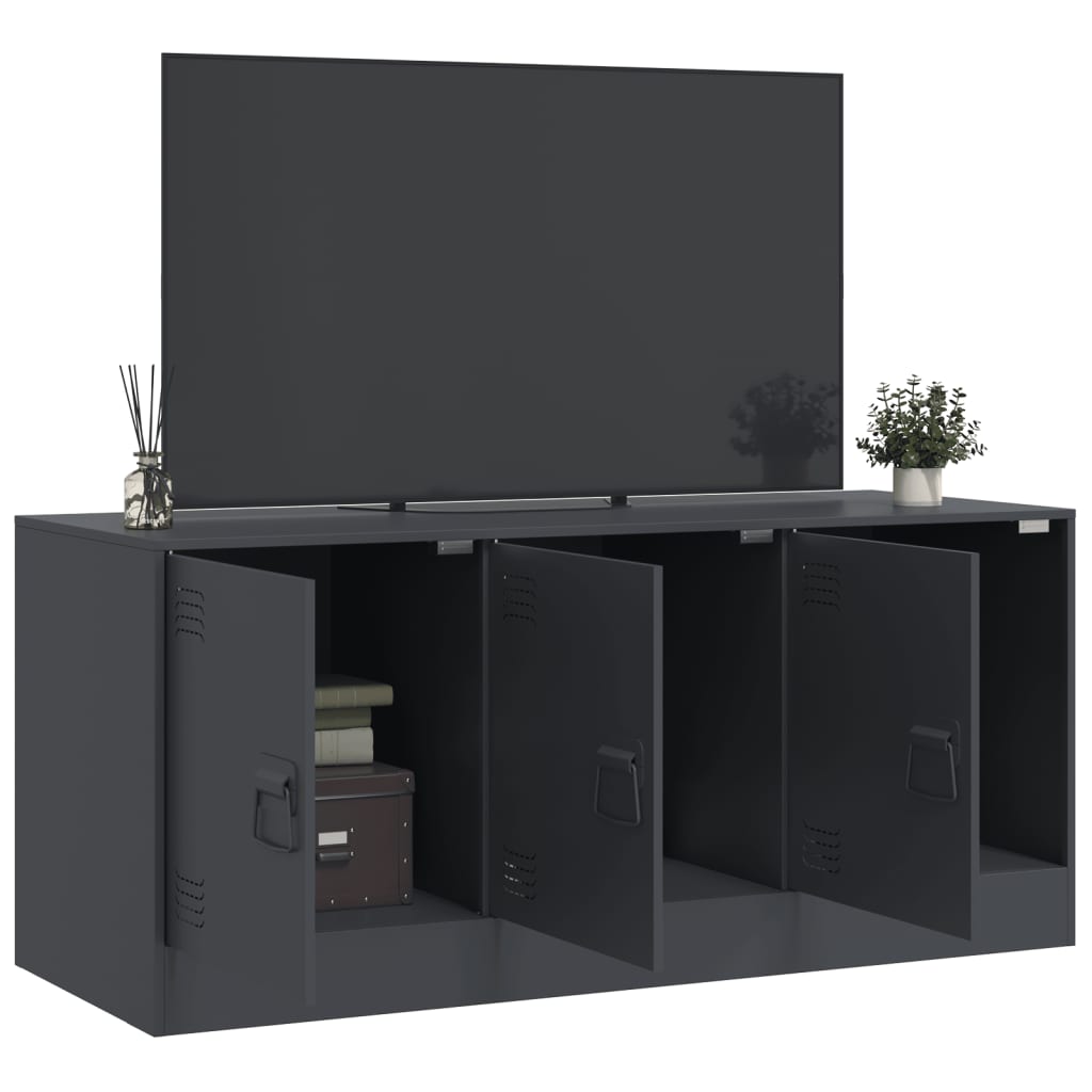 Meuble TV anthracite 99x39x44 cm acier - XIOS