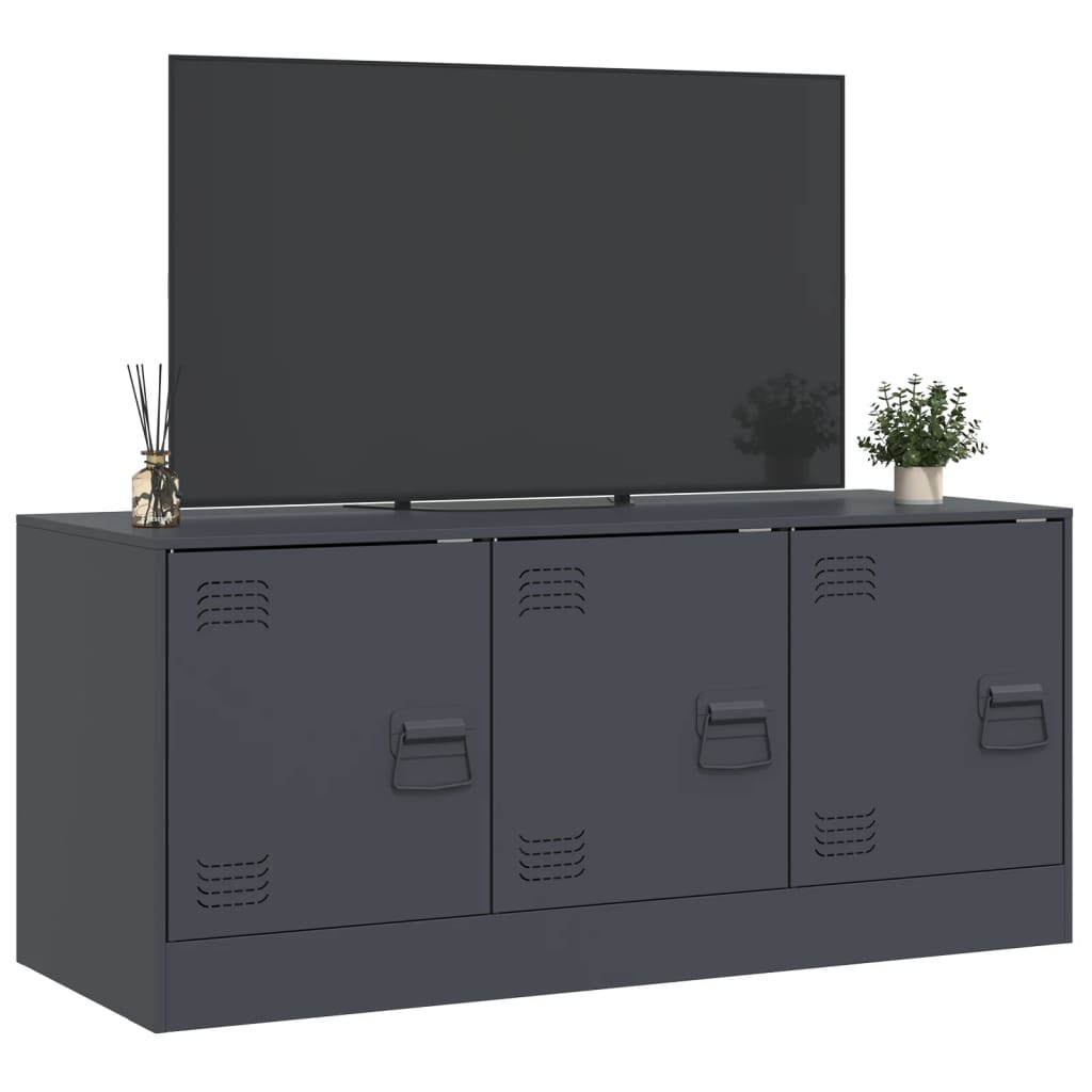 Meuble TV anthracite 99x39x44 cm acier - XIOS