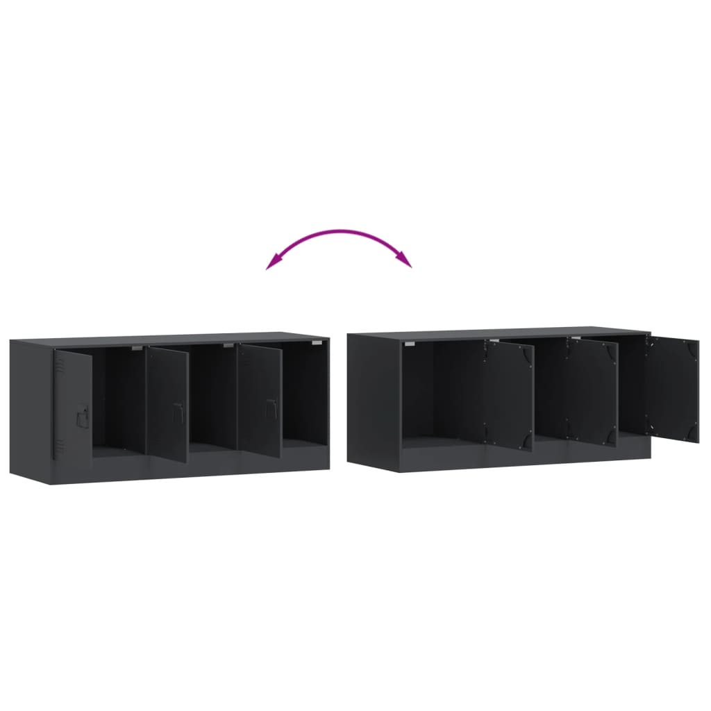Meuble TV anthracite 99x39x44 cm acier - XIOS