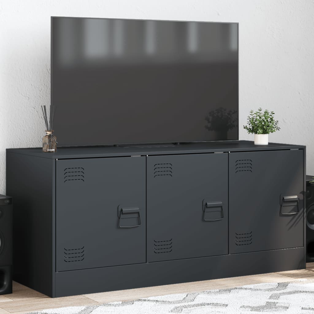 Meuble TV anthracite 99x39x44 cm acier - XIOS