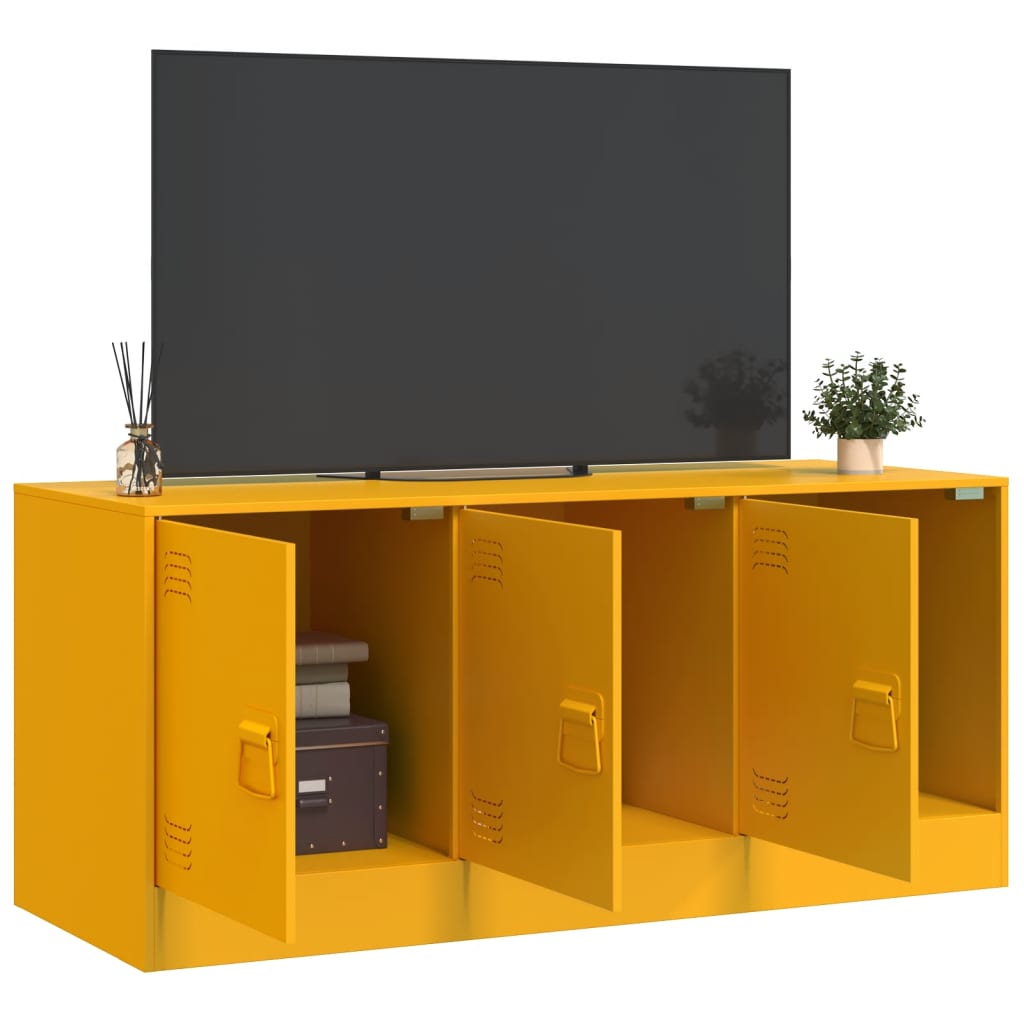 Meuble TV jaune moutarde 99x39x44 cm acier - XIOS