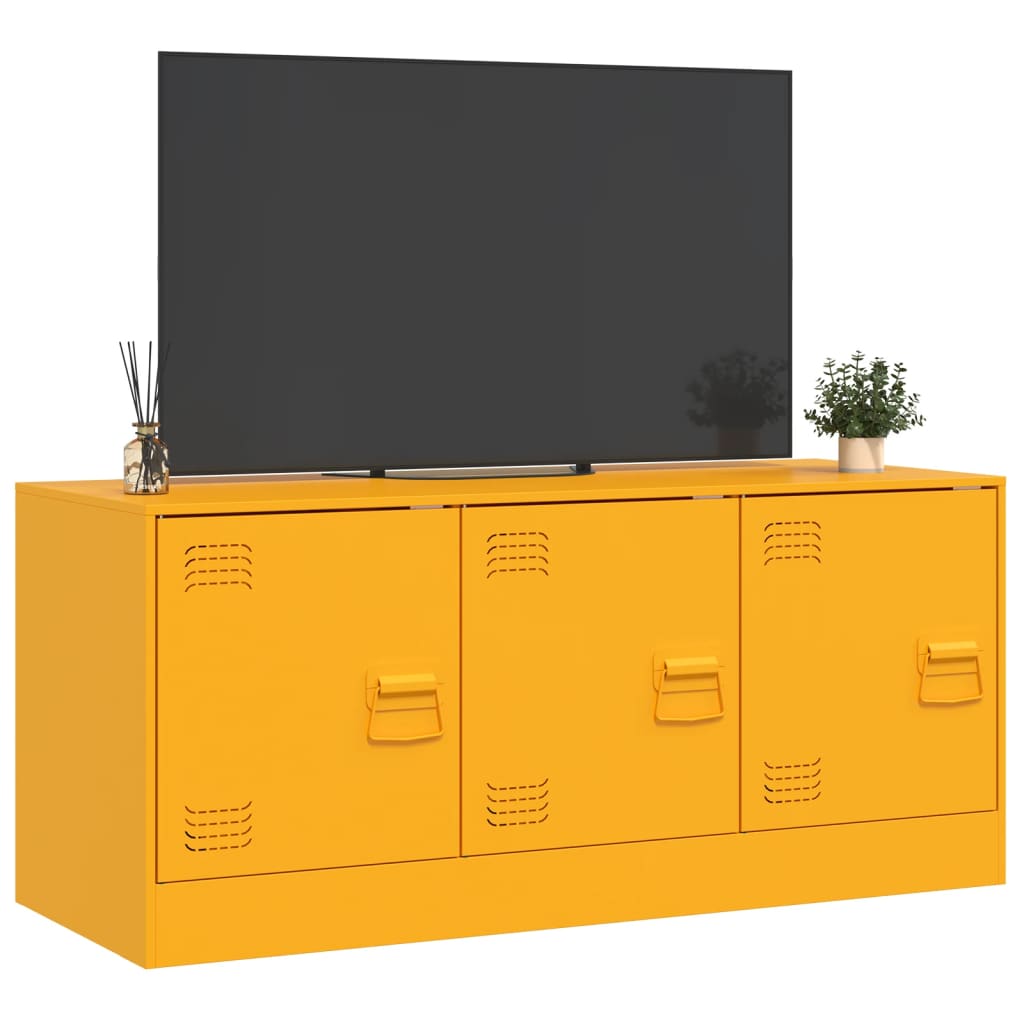 Meuble TV jaune moutarde 99x39x44 cm acier - XIOS