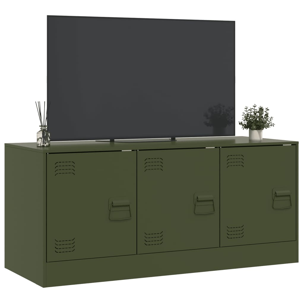 Meuble TV vert olive 99x39x44 cm acier - XIOS