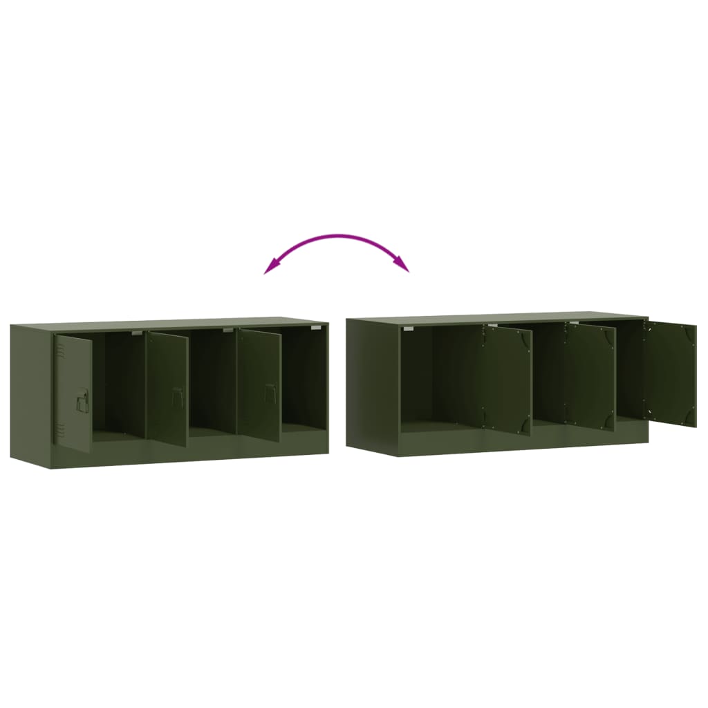 Meuble TV vert olive 99x39x44 cm acier - XIOS
