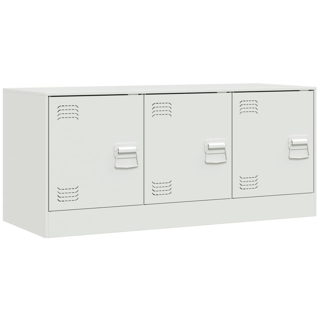 Meuble TV blanc 99x39x44 cm acier - XIOS
