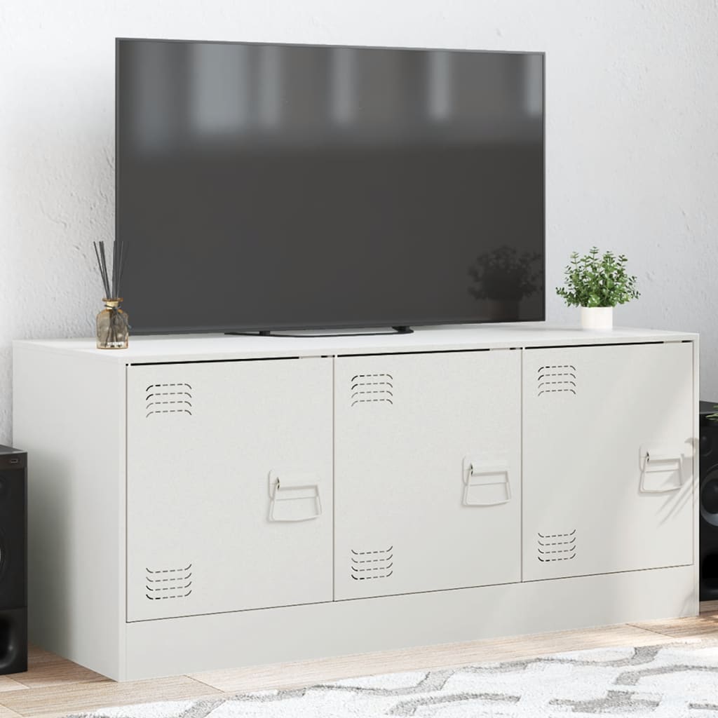 Meuble TV blanc 99x39x44 cm acier - XIOS