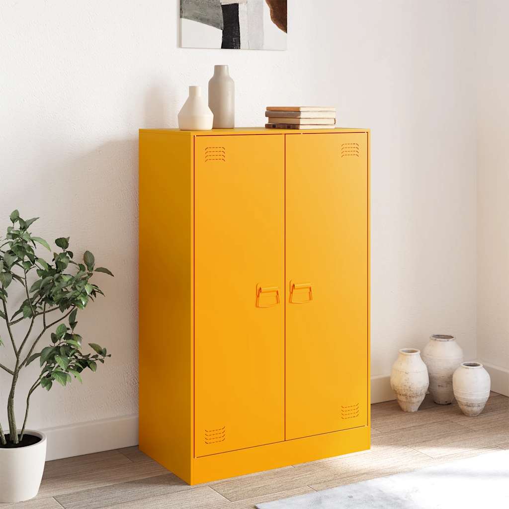 Buffet jaune moutarde 67x39x107 cm acier - XIOS
