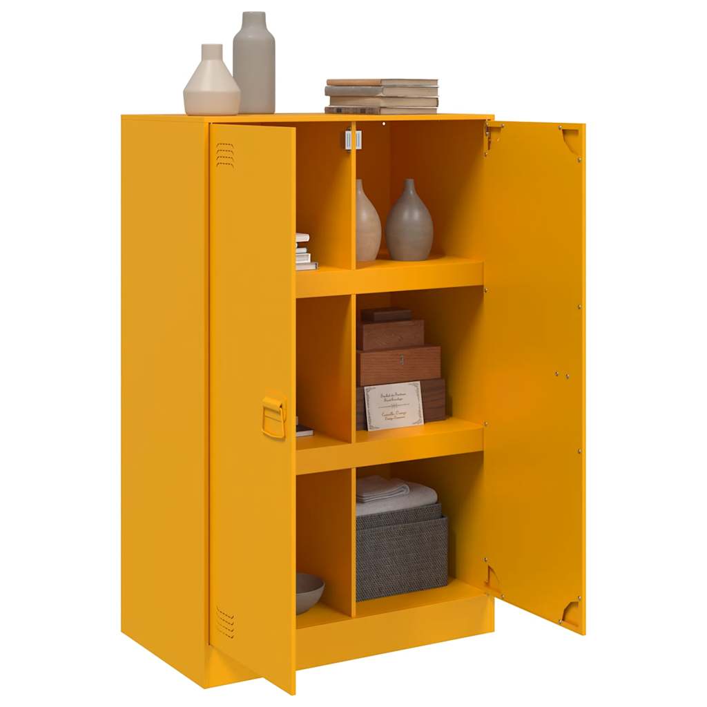 Buffet jaune moutarde 67x39x107 cm acier - XIOS