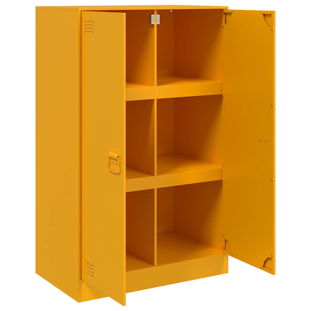 Buffet jaune moutarde 67x39x107 cm acier - XIOS