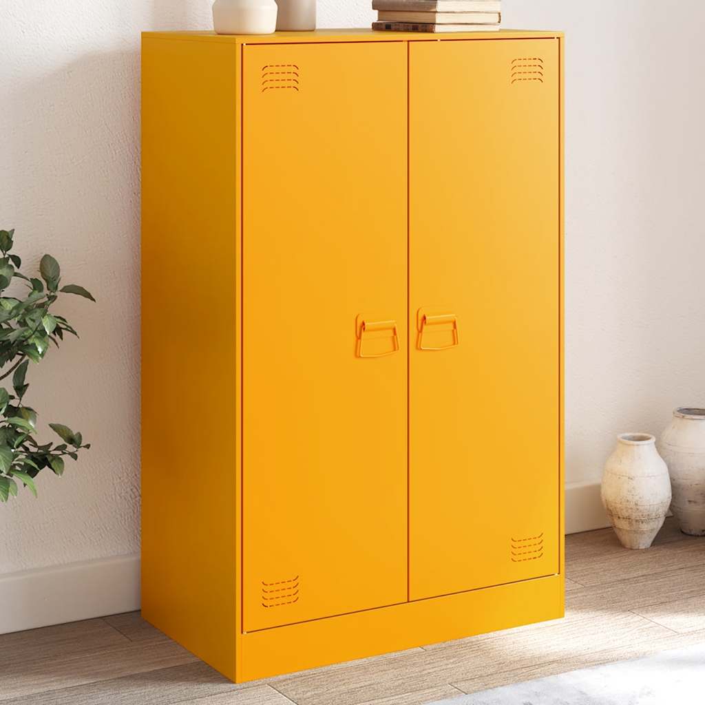 Buffet jaune moutarde 67x39x107 cm acier - XIOS