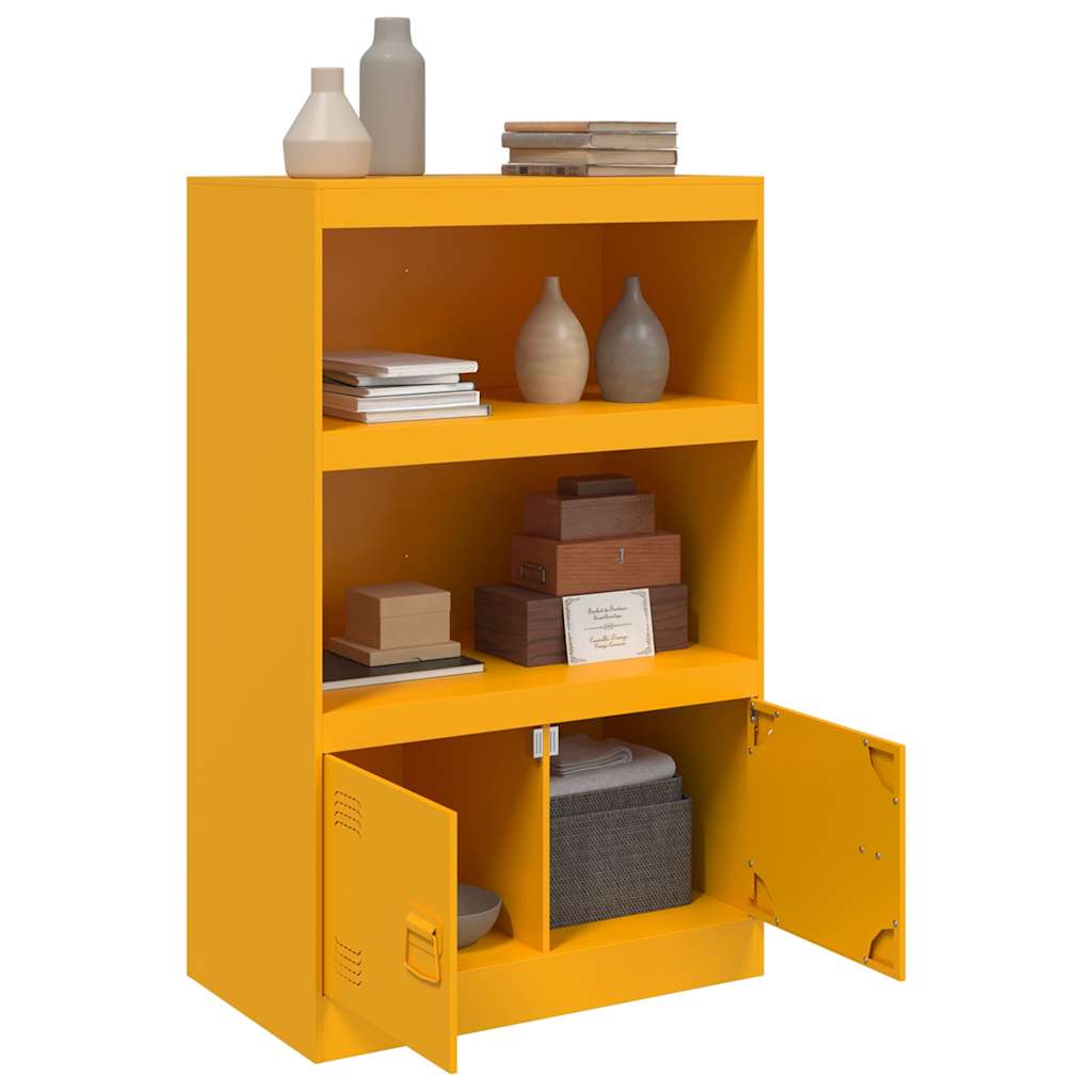 Buffet jaune moutarde 67x39x107 cm acier - XIOS