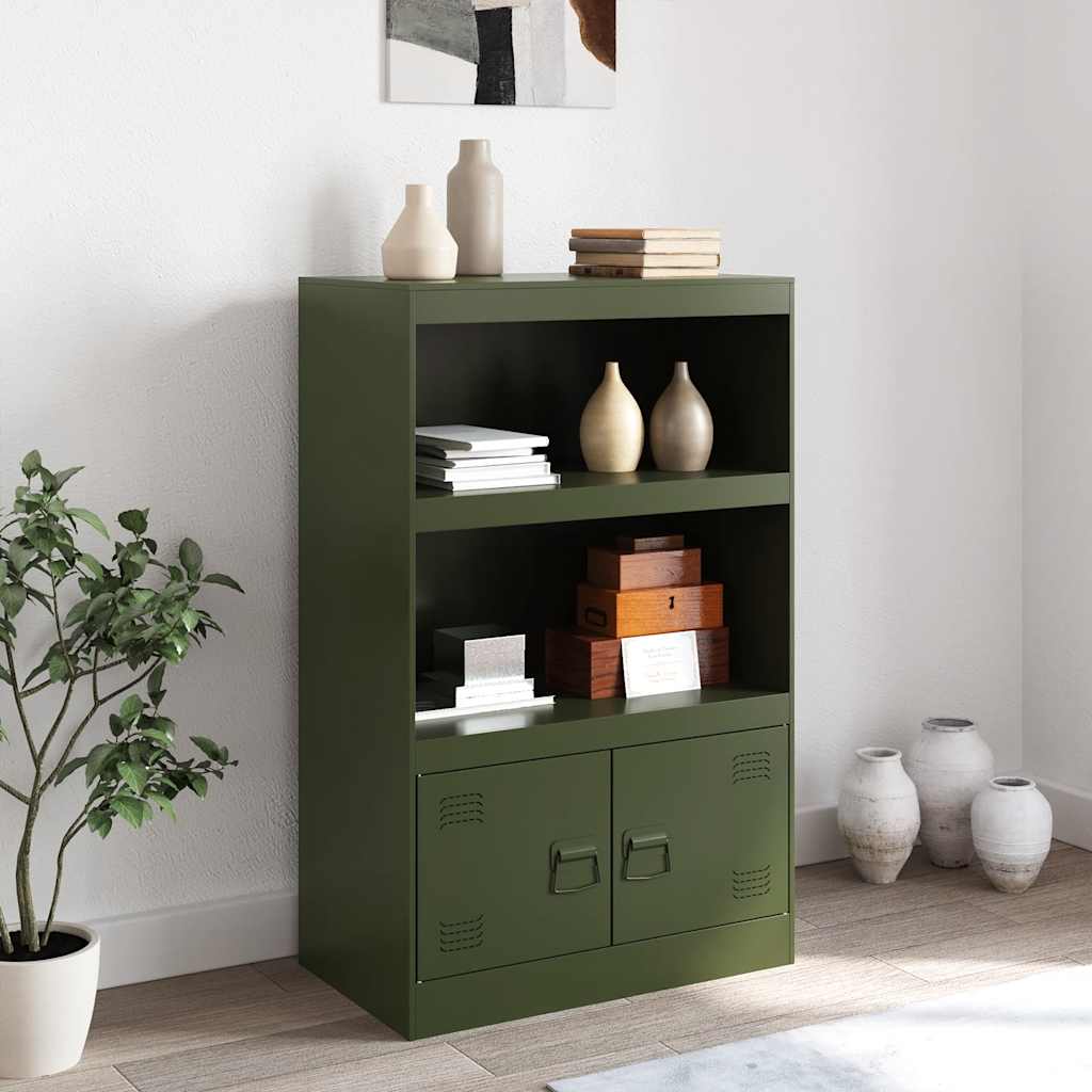 Buffet vert olive 67x39x107 cm acier - XIOS