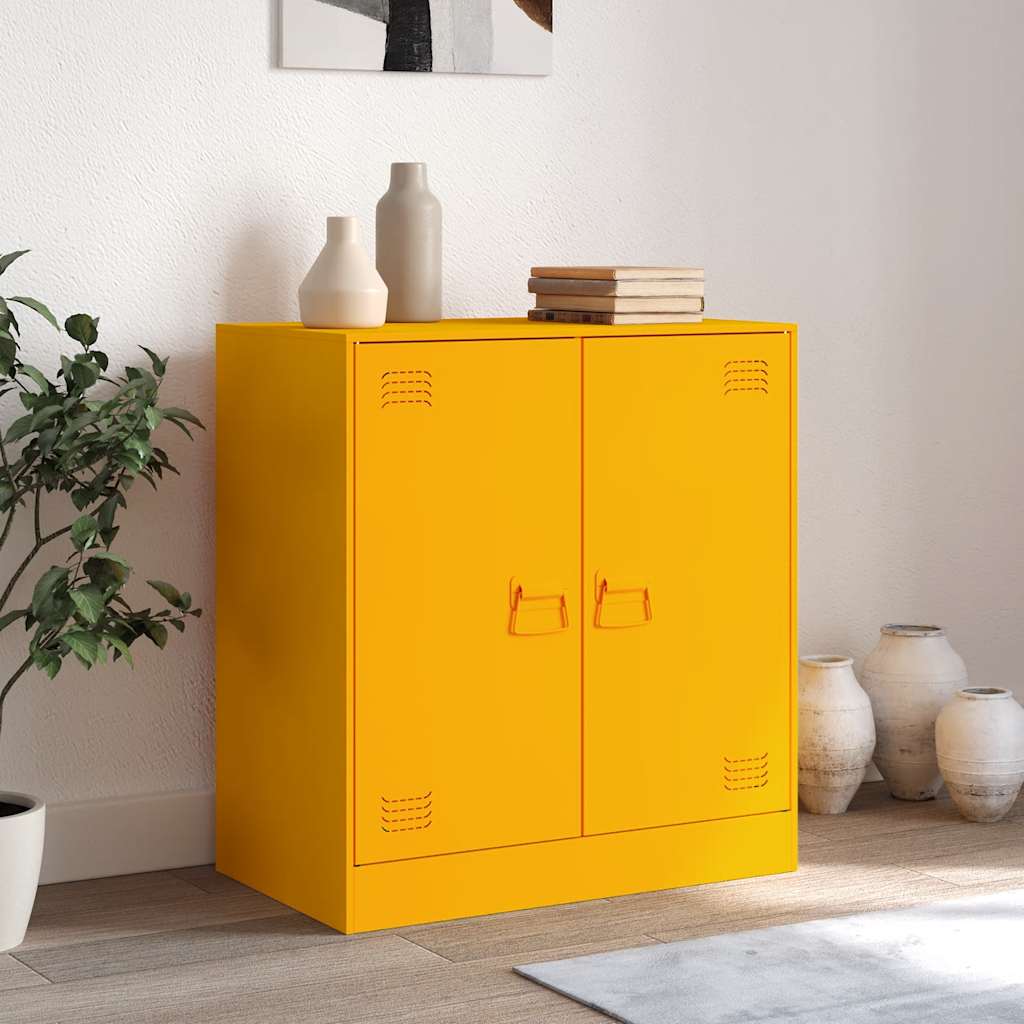 Buffet jaune moutarde 67x39x73 cm acier - XIOS