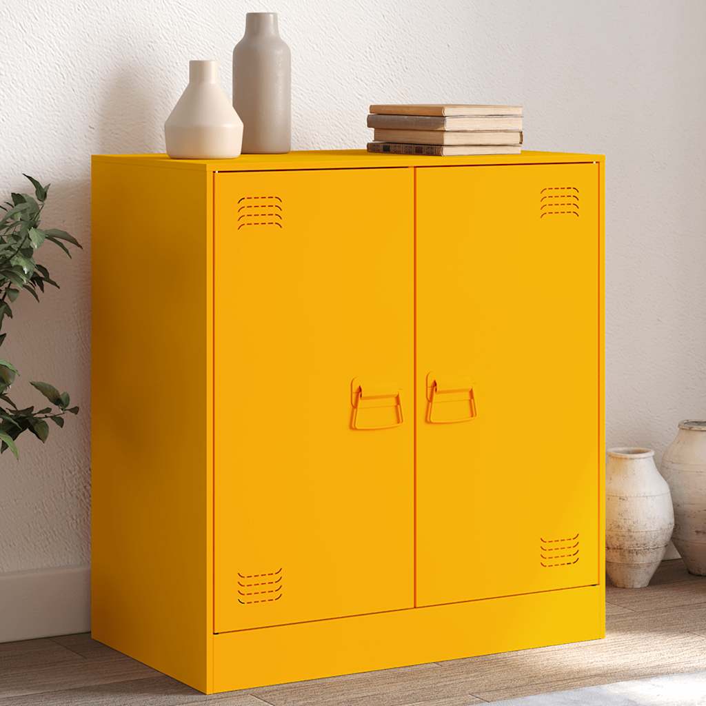 Buffet jaune moutarde 67x39x73 cm acier - XIOS