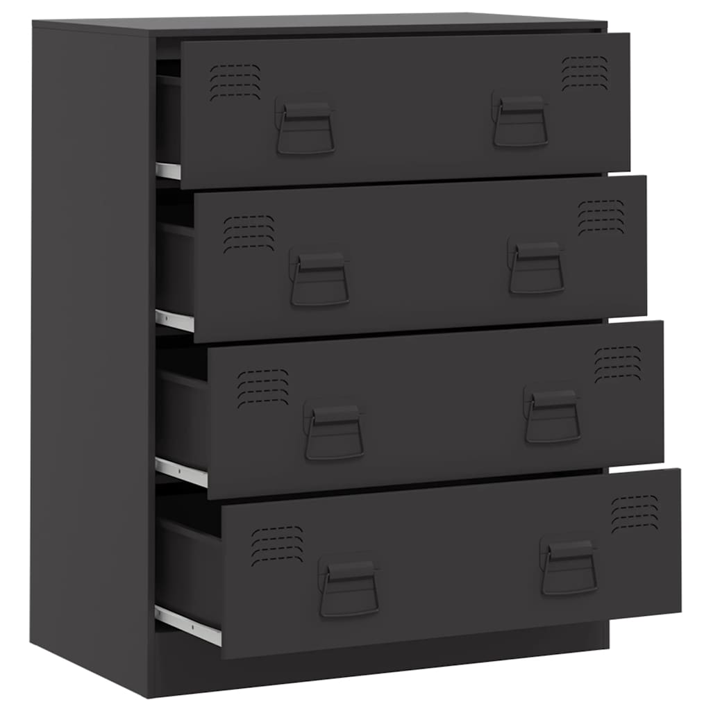 Buffet noir 67x39x83 cm acier - XIOS